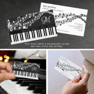 Music Notes Piano Monogram Custom Color Business Card at Zazzle