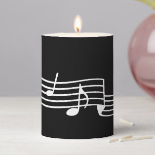 Music Notes Pillar Candle