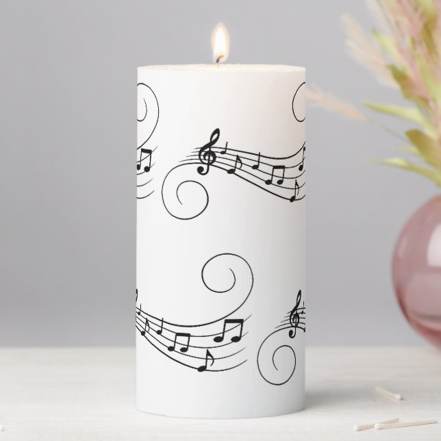 Music Notes Pillar Candle (In Situ)