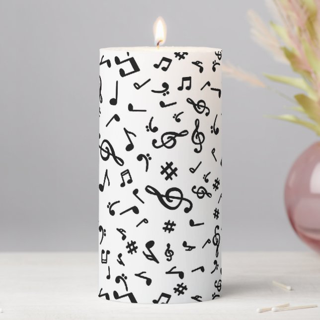 Music Notes Pillar Candle (In Situ)