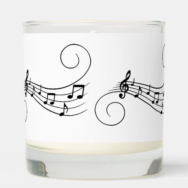 Music Notes Pillar Candle (Front)