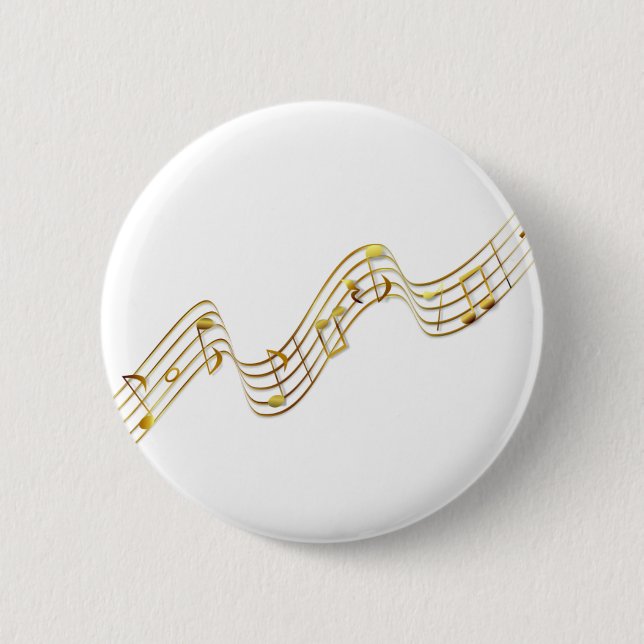 music notes pinback button (Front)
