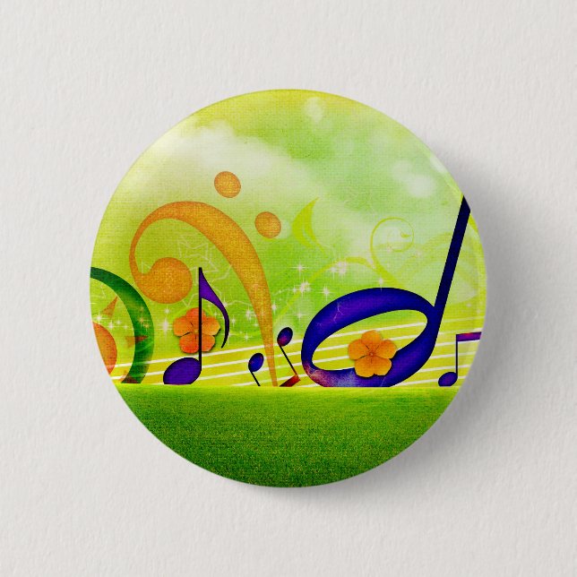 Music Notes Pinback Button (Front)