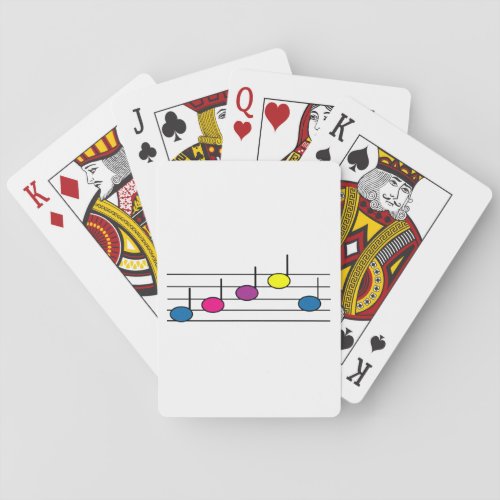 Music Notes Pink Blue Purple Yellow Colorful Playing Cards