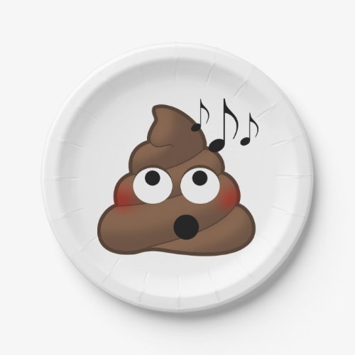 Music Notes Poop Emoji Paper Plates