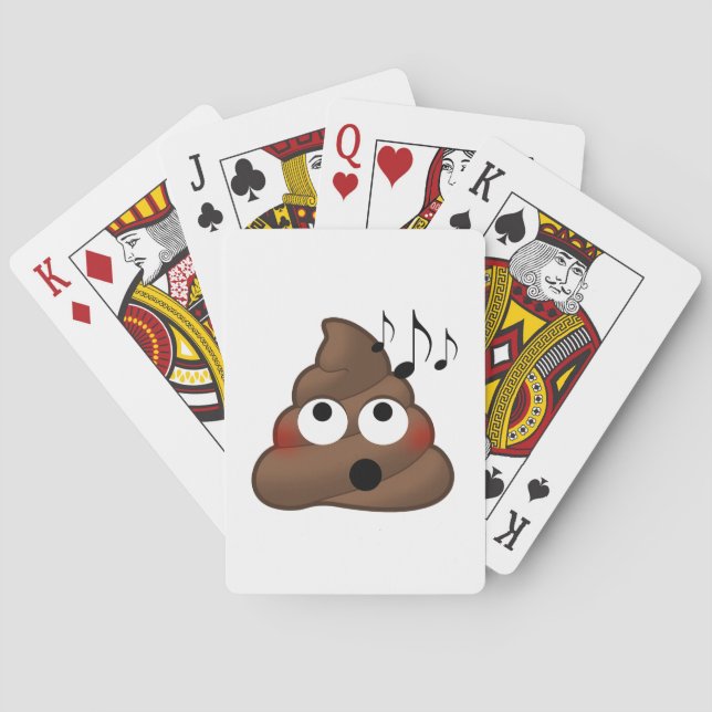 Music Notes Poop Emoji Poker Cards (Back)