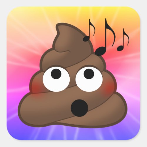 Music Notes Poop Emoji Tie Dye Stickers