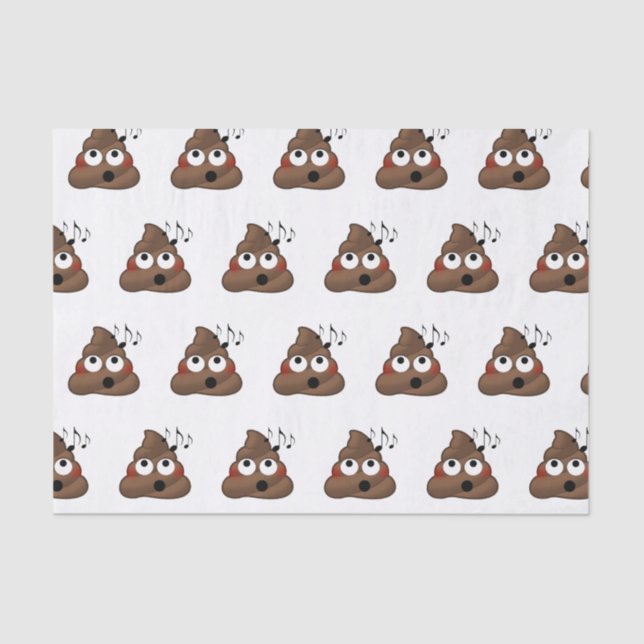Music Notes Poop Emoji Tissue Paper (Front)
