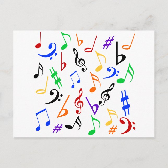 Music Notes Postcard - Multi (Front)