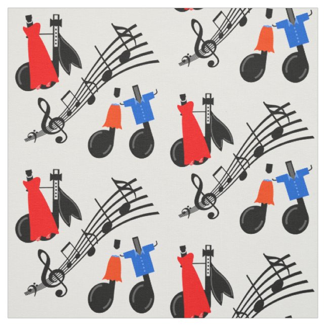 Music Notes Print Fabric (Swatch)