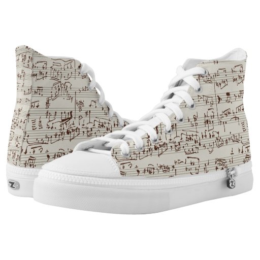 Music notes printed shoes | Zazzle