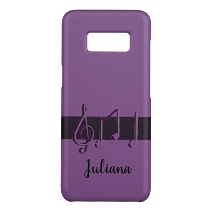 Music Notes Purple and Black Personalized Case-Mate Samsung Galaxy S8 Case