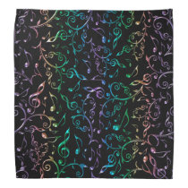 Music Notes Rainbow On Black Or any Color Bandana Music Notes Rainbow On Black Or any Color Bandana