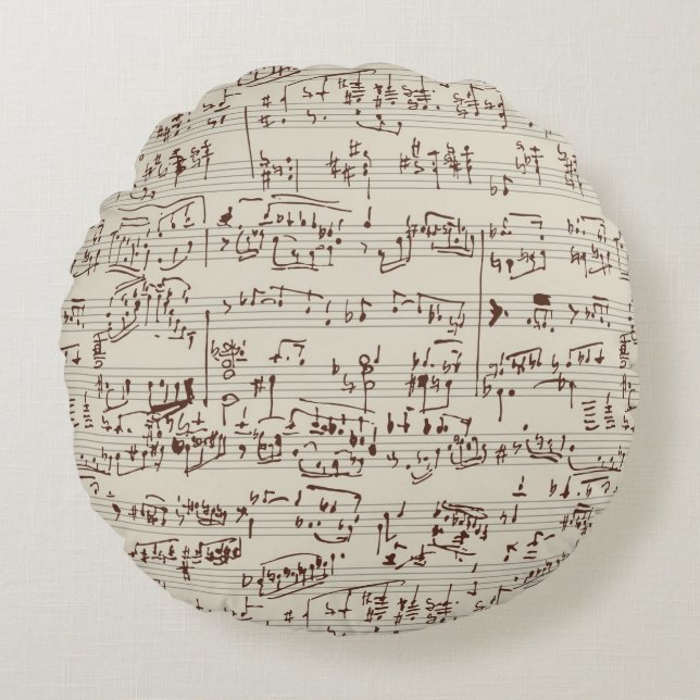 Music notes round pillow (Front)