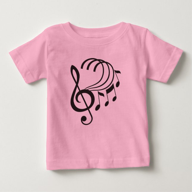 Music Notes Ruffle Tutu Baby T-Shirt (Front)