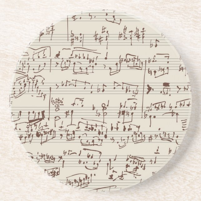 Music notes sandstone coaster (Front)
