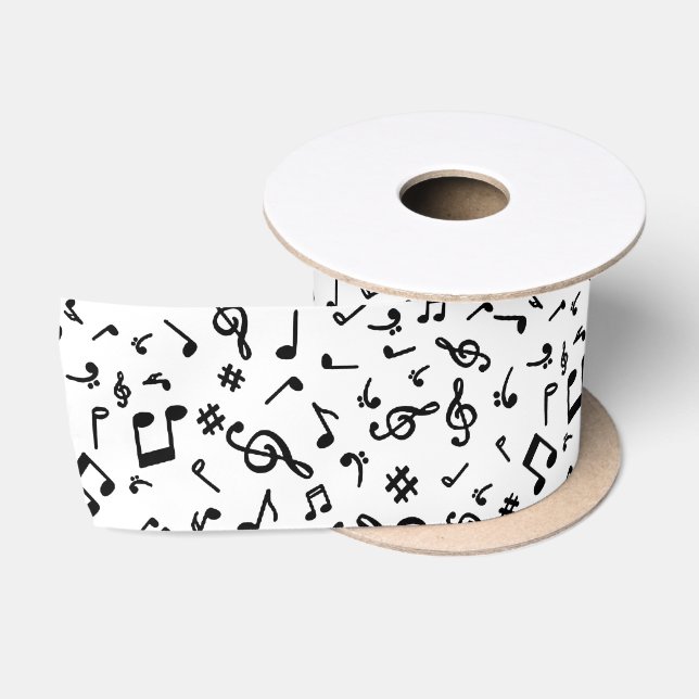 Music Notes Satin Ribbon (Spool)