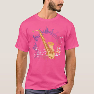 Music Notes Saxophone Player Saxophonist Jazz Saxo T-Shirt