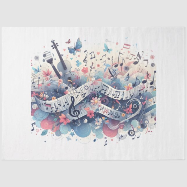 Music Notes Series Design 5 Tissue Paper (Front)