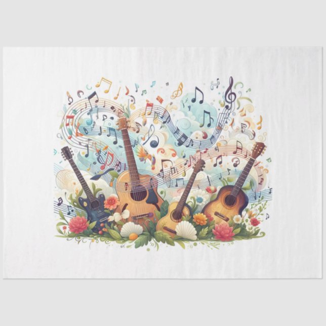 Music Notes Series Design 9 Tissue Paper (Front)