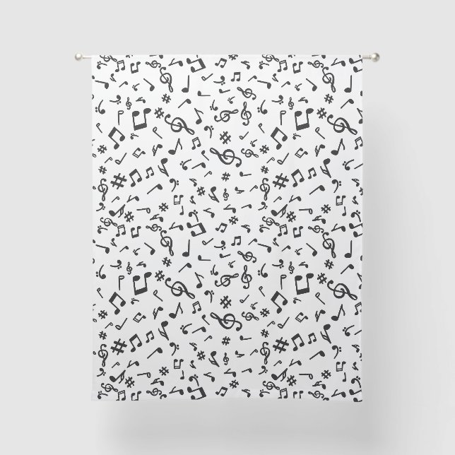 Music Notes Sheer Curtains (Front)