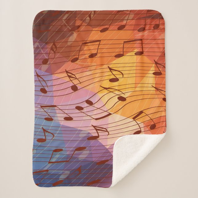 Music notes sherpa blanket (Front)