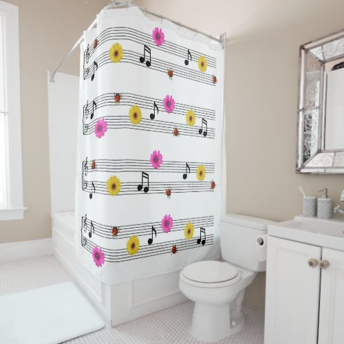 Music Notes Shower Curtain