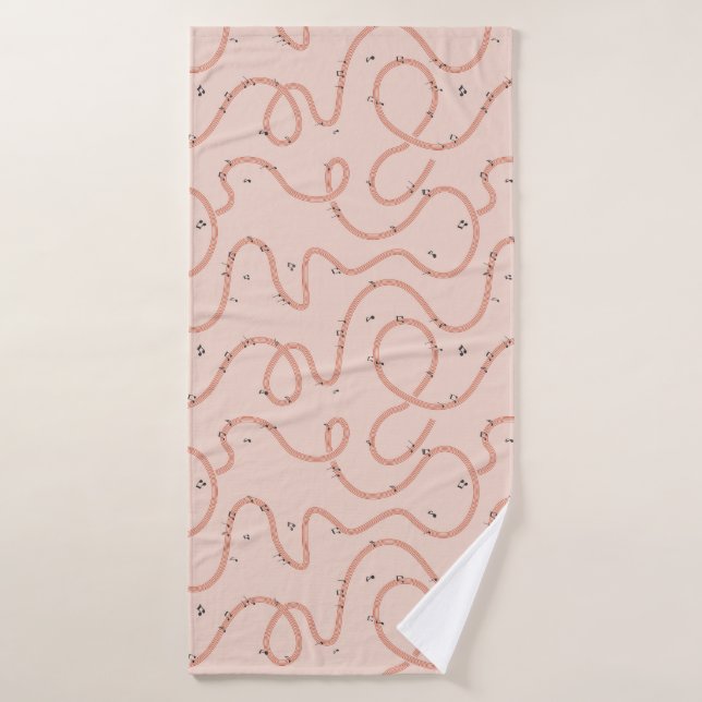 Music Notes Sign additional Pink Bath Towel (Bath Towel)