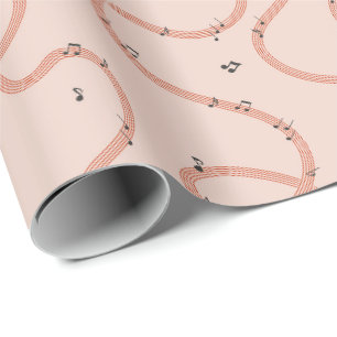Music Notes Sign additional Pink Wrapping Paper