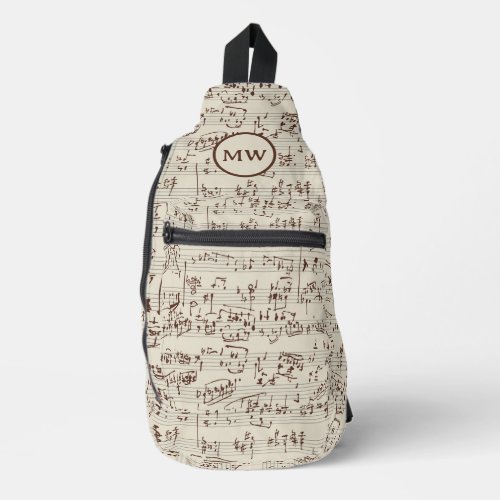 Music notes sling bag