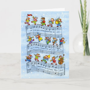 Music Notes Song for Kids-Christmas Greeting Card