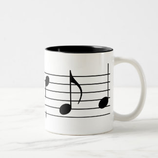 Music Notes & Staff Two-Tone Coffee Mug