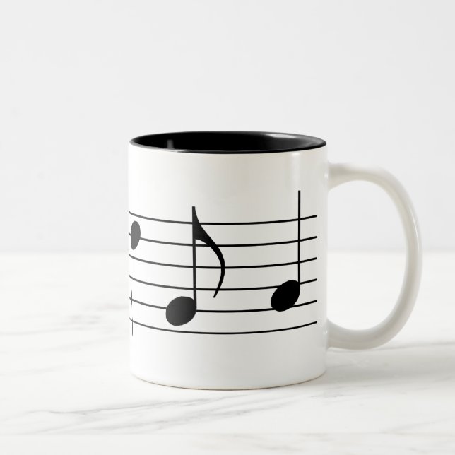 Music Notes & Staff Two-Tone Coffee Mug (Right)