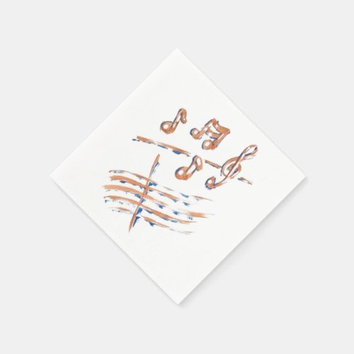 MUSIC NOTES STANDARD COCKTAIL NAPKIN