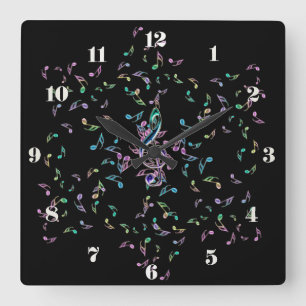 Music Notes Star Wall Clock