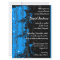 Music Notes Stars Bar Mitzvah Invitation blue