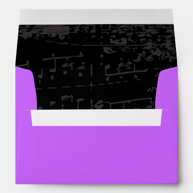Music Notes Stars Bat Mitzvah Invitation Envelope (Back (Bottom))