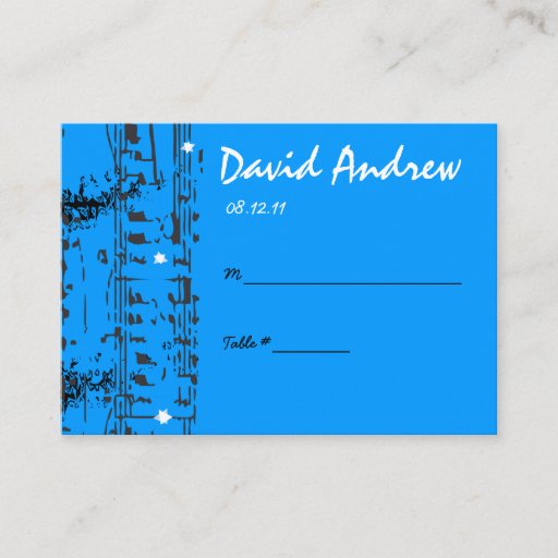 Customizable Music Notes Stars Table Place Card Setting Business Card Template