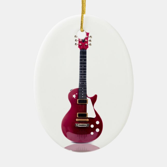 Music Notes Strings Guitar Peace Love Destiny Art Ceramic Ornament (Front)