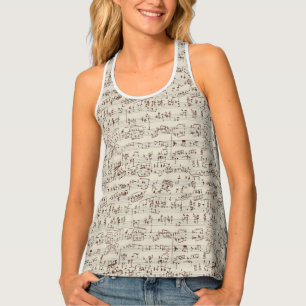 Music notes tank top