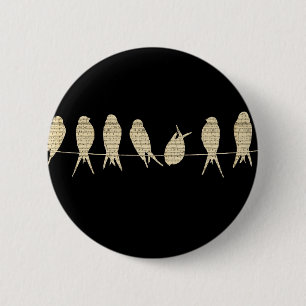 Music Notes Teacher Office Animal Bird Destiny Button