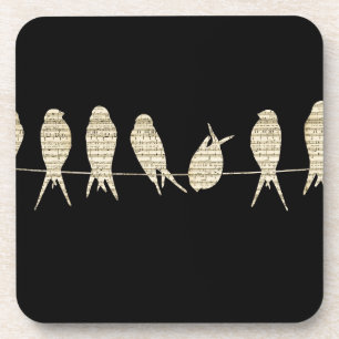 Music Notes Teacher Office Animal Bird Destiny Drink Coaster