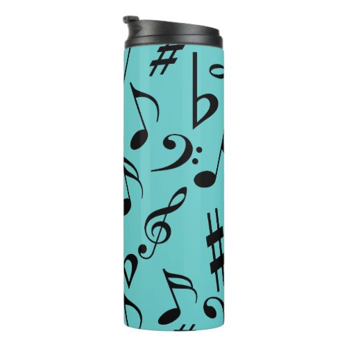 Music Notes Thermal Tumbler With Lid  Editable