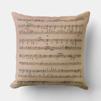 Music Notes Throw Pillow
