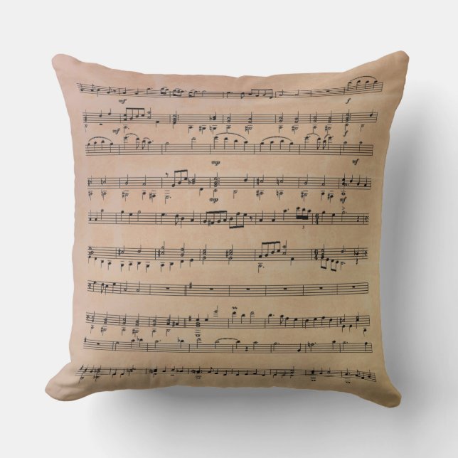 Music Notes Throw Pillow (Front)