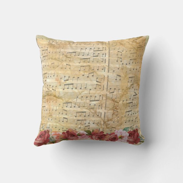 Music Notes  Throw Pillow (Back)