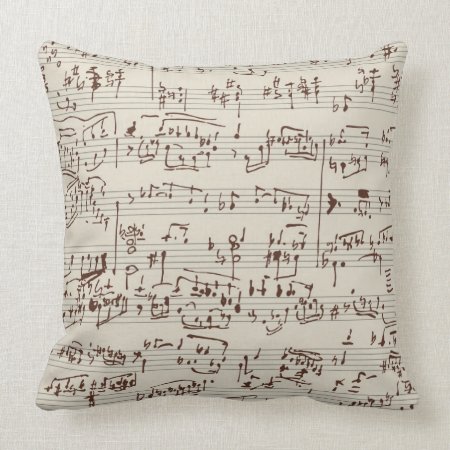 Music Notes Throw Pillow