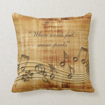 Music Notes Throw Pillow by Shopia at Zazzle