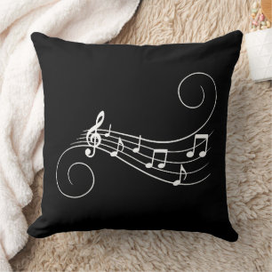 Music Notes Throw Pillow