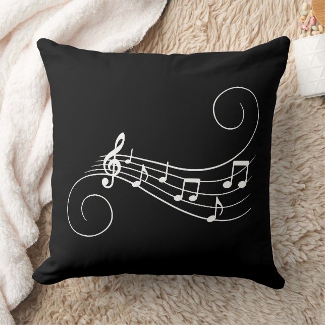 Music Notes Throw Pillow (Blanket)